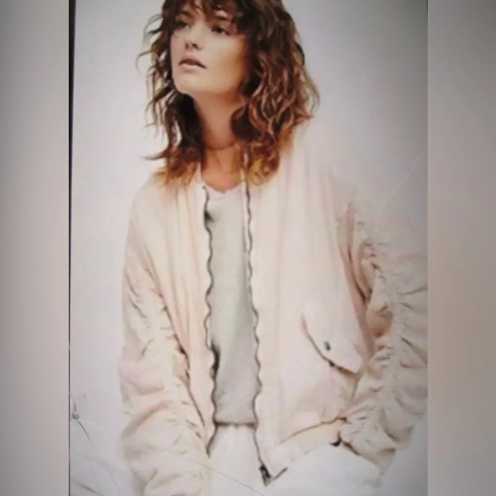 Free People Ruched Linen Bomber Jacket 💕